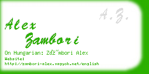 alex zambori business card